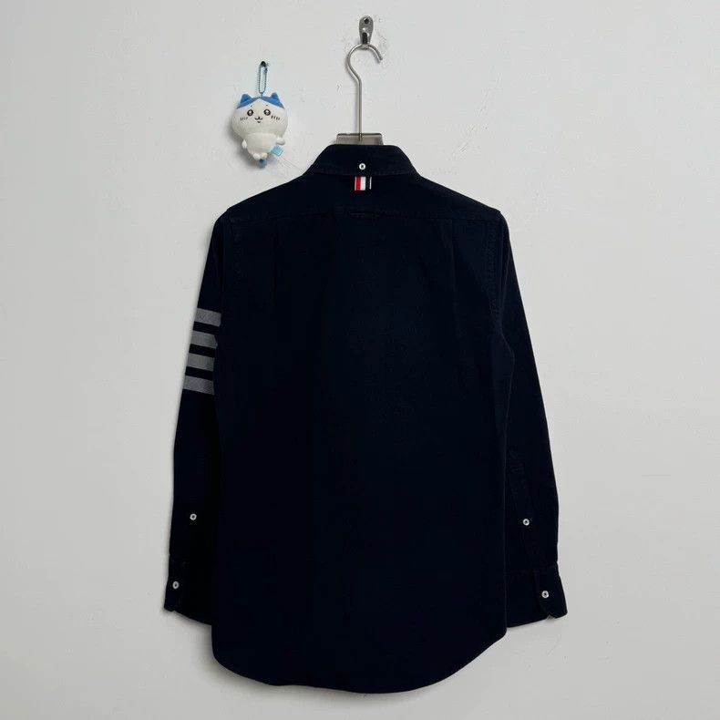 Thom Browne Thom Browne Navy Flannel Striped Shirt-dmc Size US XS / EU 42 / 0 - 5 Thumbnail