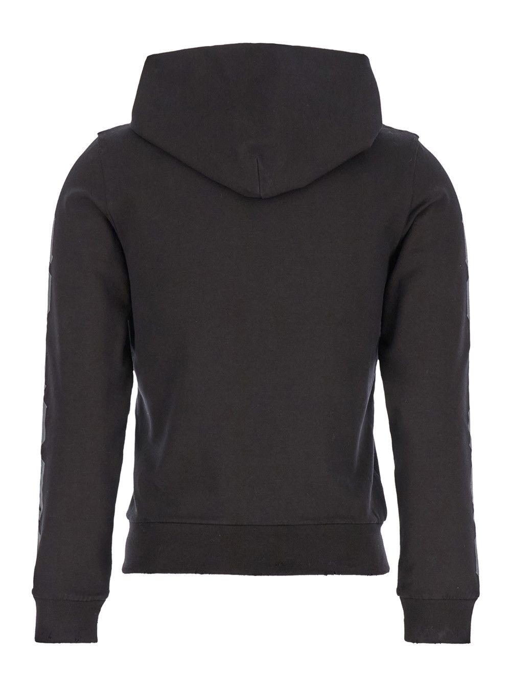 Balenciaga Black Zip-Up Hoodie with No Logo Gothic Print in Jersey Woman Size L / US 10 / IT 46 - 2 Thumbnail