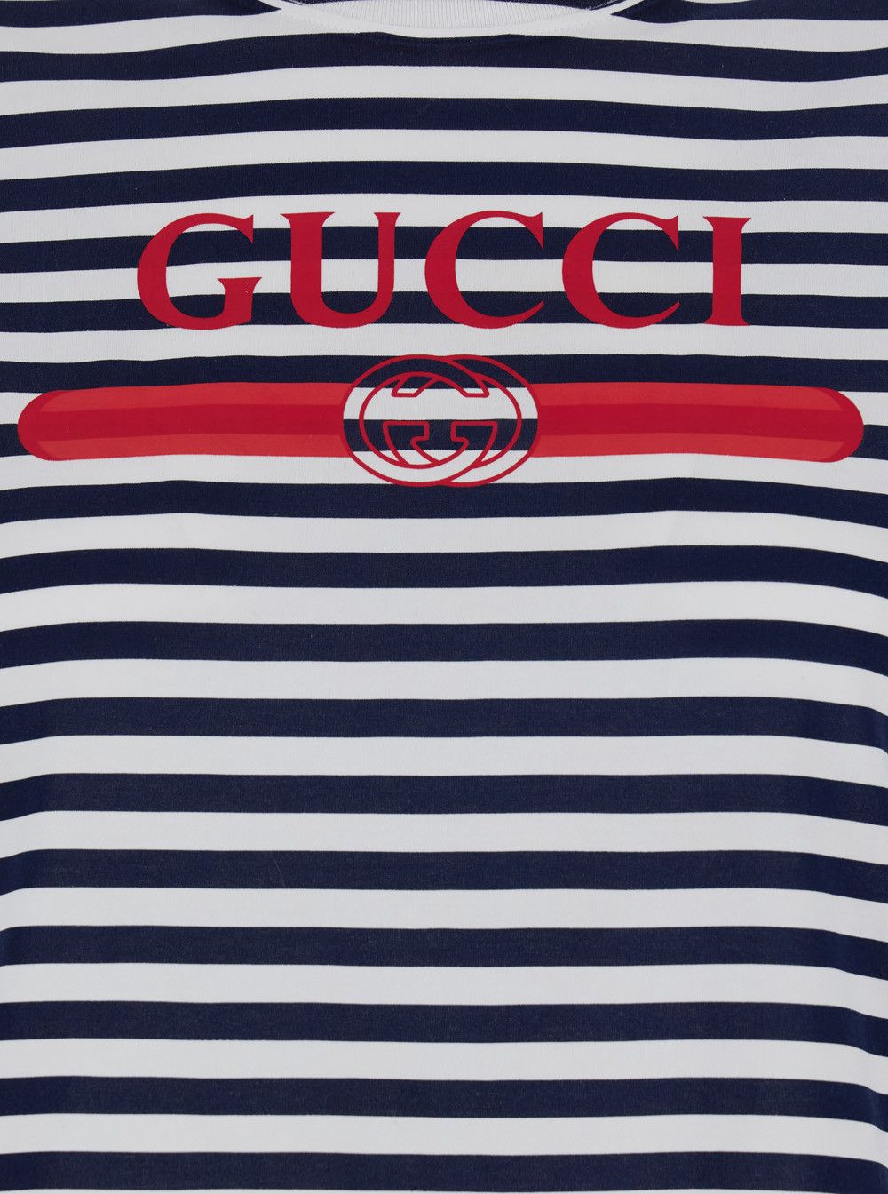 Gucci Black and White Striped T-shirt with Logo Print in Cotton Woman Size M / US 6-8 / IT 42-44 - 3 Thumbnail