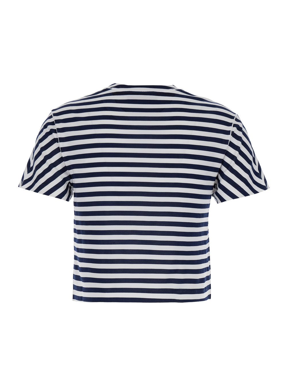 Gucci Black and White Striped T-shirt with Logo Print in Cotton Woman Size M / US 6-8 / IT 42-44 - 2 Thumbnail