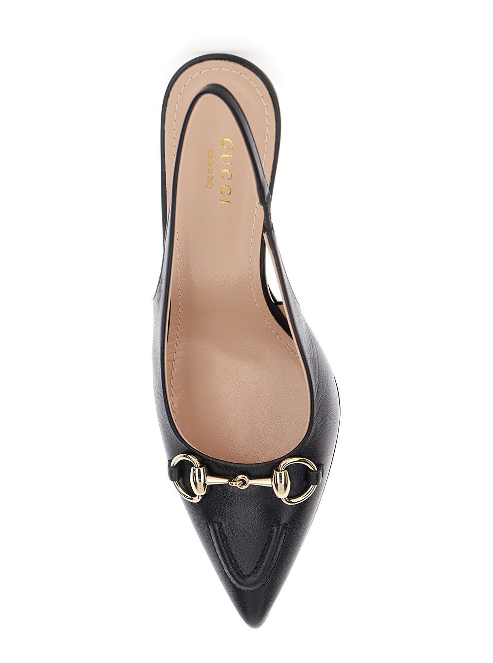 Gucci 'Erin' Black Slingback Pumps with Horsebit Detail in Leather Woman Size US 7.5 / IT 37.5 - 4 Thumbnail