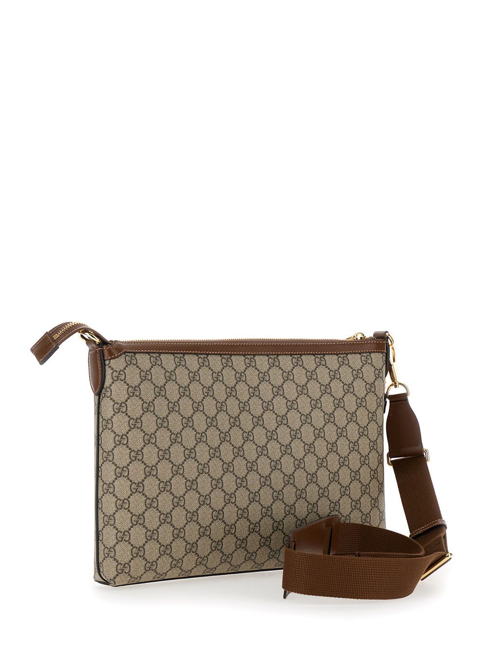 Gucci Beige and Ebony Pouch with GG Patch in GG Supreme Canvas Man Size ONE SIZE - 6 Thumbnail