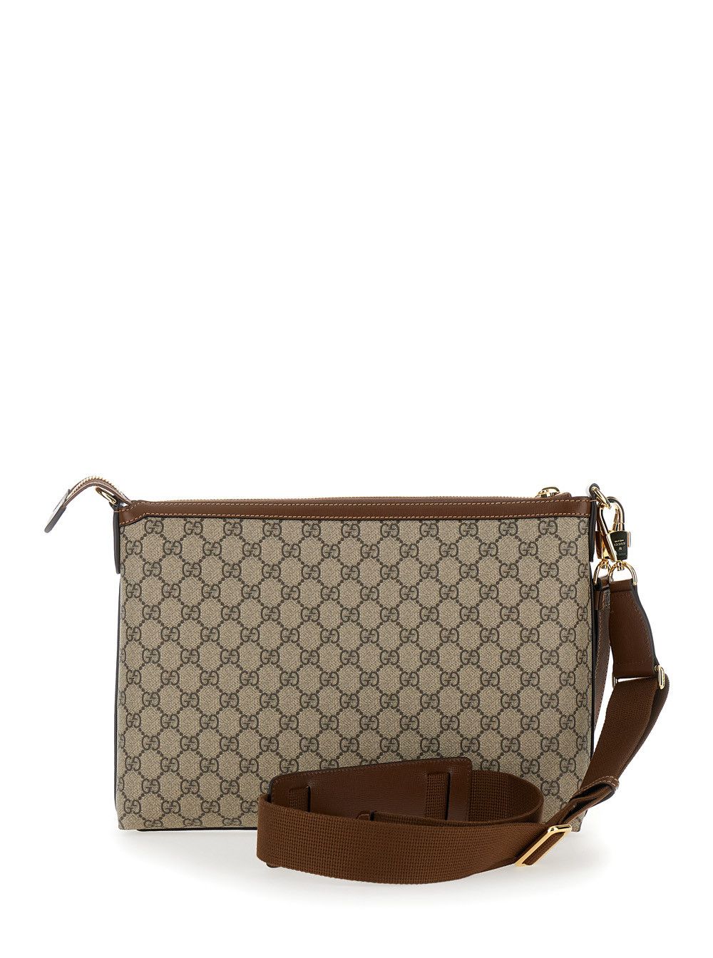 Gucci Beige and Ebony Pouch with GG Patch in GG Supreme Canvas Man Size ONE SIZE - 4 Thumbnail