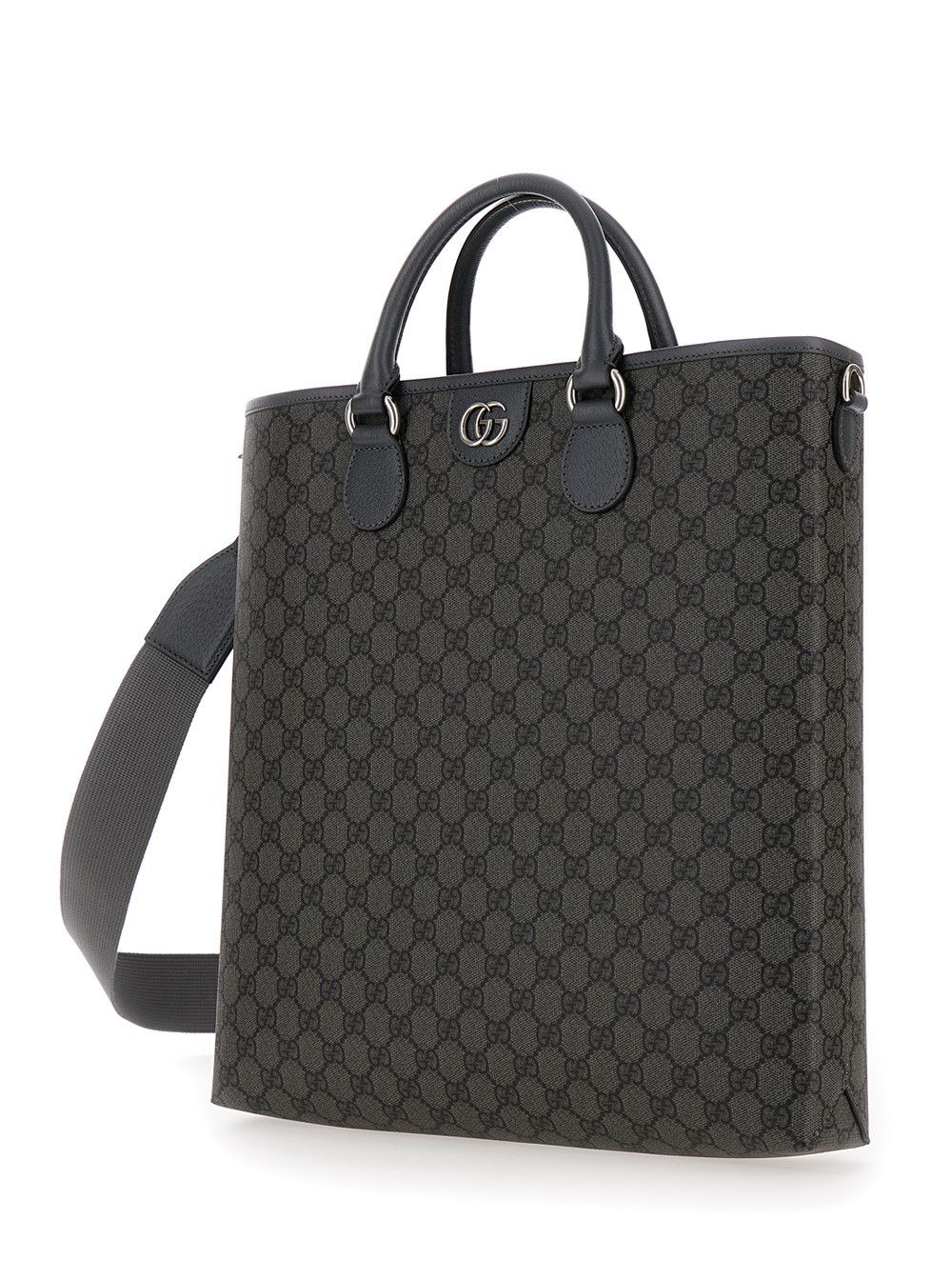 Gucci 'Ophidia GG Media' Black and Grey Tote Bag in GG Supreme Canvas Man Size ONE SIZE - 2 Thumbnail