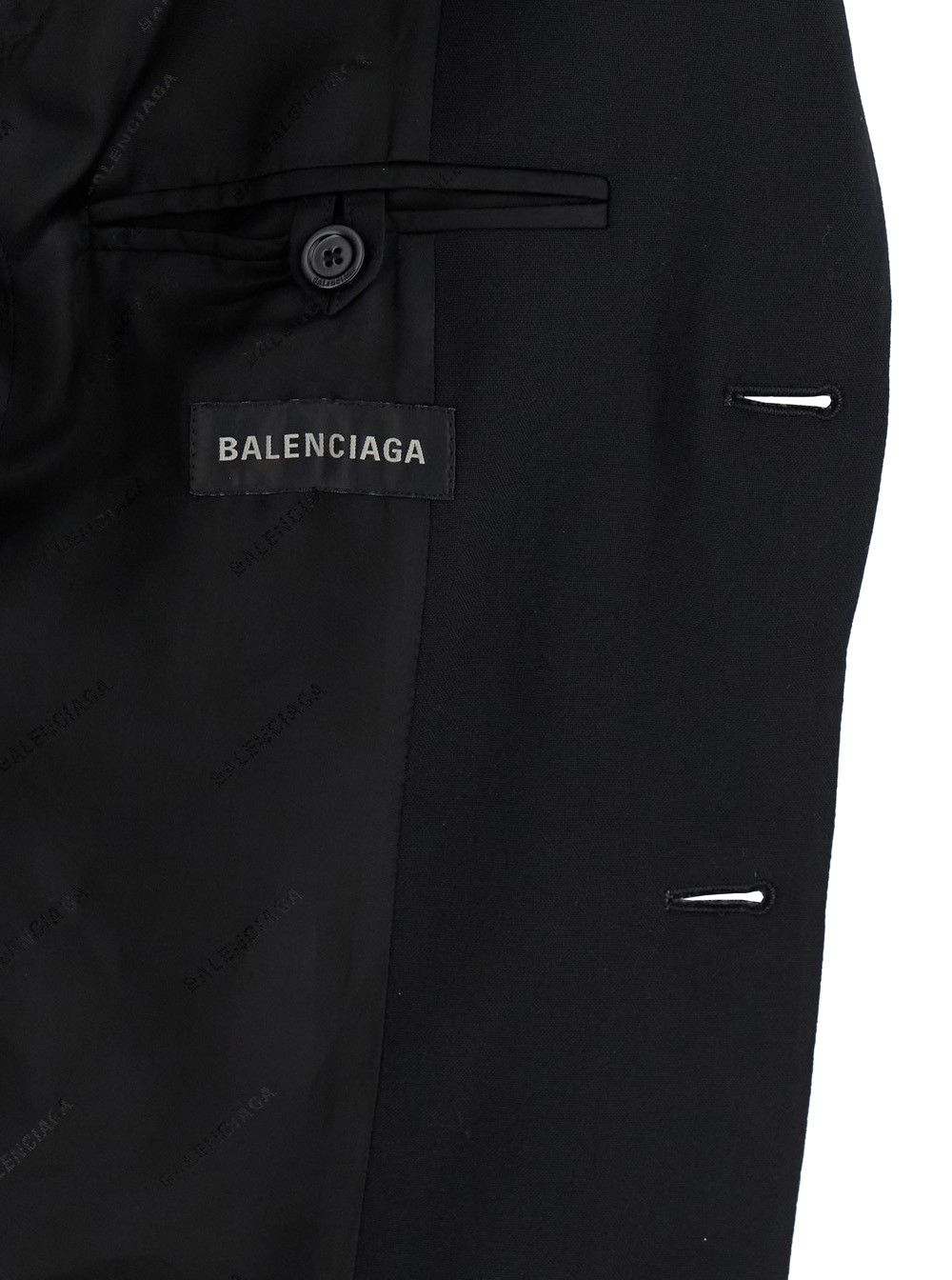 Balenciaga 'Hourglass' Black Single-Breasted Jacket with Notched Revers in Wool Woman Size M / US 6-8 / IT 42-44 - 4 Thumbnail
