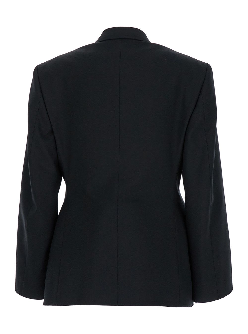 Balenciaga 'Hourglass' Black Single-Breasted Jacket with Notched Revers in Wool Woman Size M / US 6-8 / IT 42-44 - 2 Thumbnail