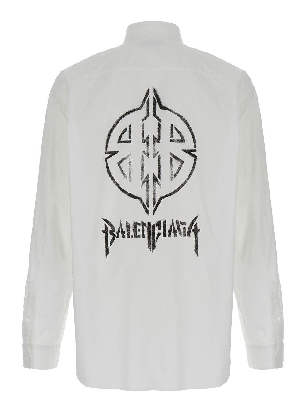 Balenciaga White Shirt with Contrasting Logo Print at the Back in Cotton Man Size US M / EU 48-50 / 2 - 2 Thumbnail