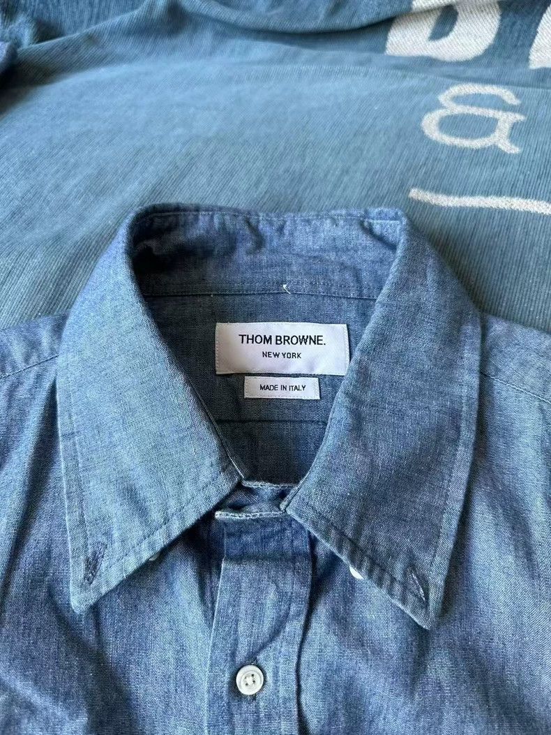Thom Browne Thom Browne Denim Blue Shirt-dmc Size US M / EU 48-50 / 2 - 2 Thumbnail