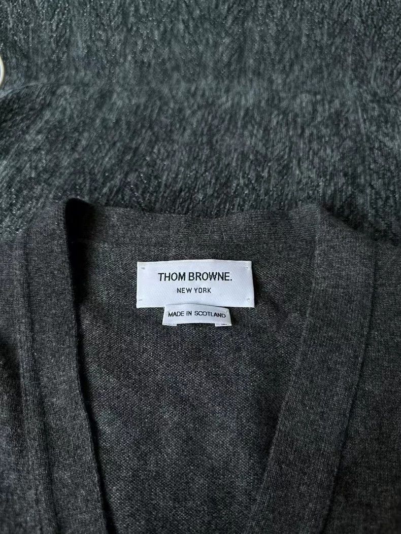 Thom Browne Gray Cashmere Cardigan by Thom Browne-dmc Size US M / EU 48-50 / 2 - 2 Thumbnail