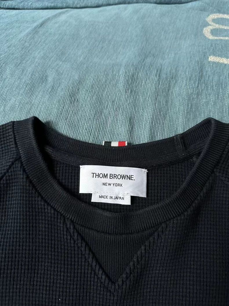 Thom Browne Short Sleeve Waffle Sweatshirt by Thom Browne-dmc Size US M / EU 48-50 / 2 - 2 Thumbnail