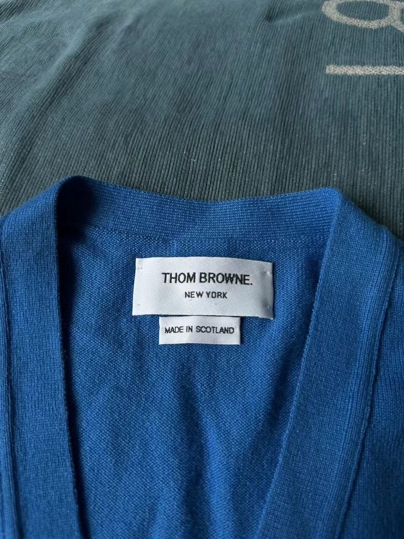 Thom Browne Blue Cashmere Cardigan by Thom Browne-dmc Size US M / EU 48-50 / 2 - 2 Thumbnail