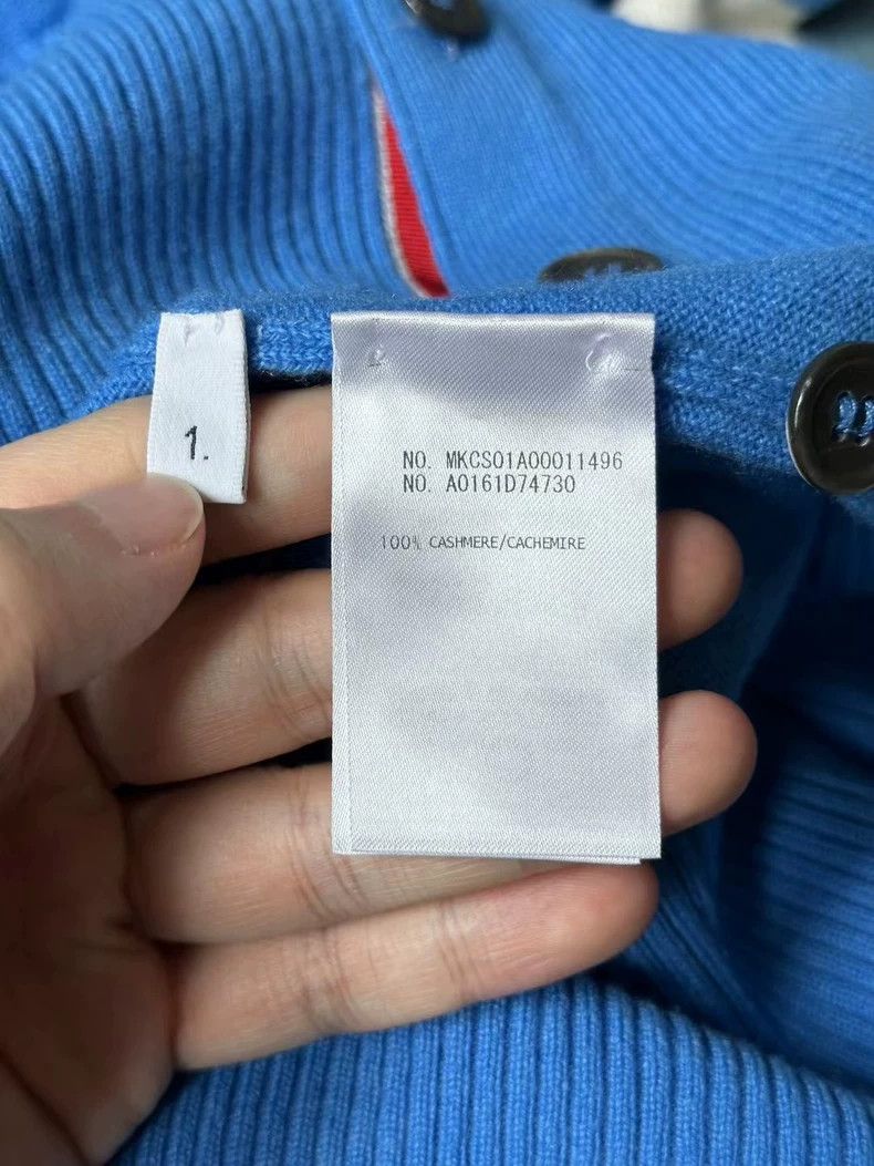 Thom Browne Blue Cashmere Cardigan by Thom Browne-dmc Size US M / EU 48-50 / 2 - 3 Thumbnail