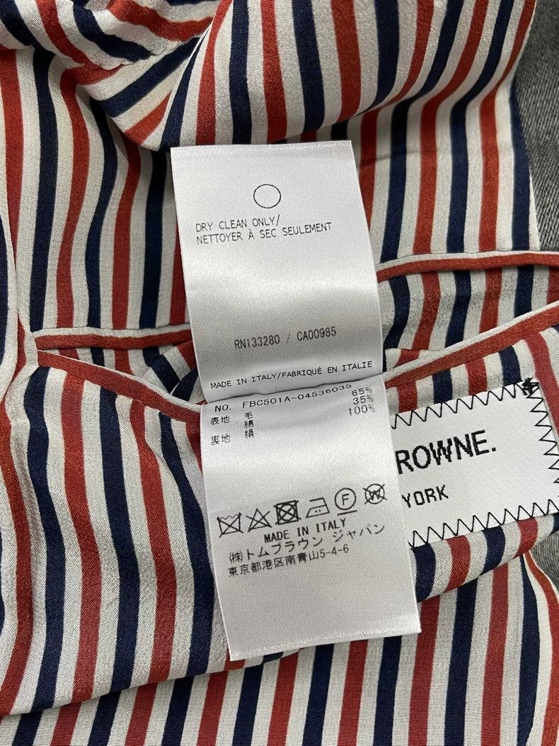 Thom Browne Grey Striped Wool Blazer by Thom Browne-dmc Size US M / EU 48-50 / 2 - 7 Thumbnail
