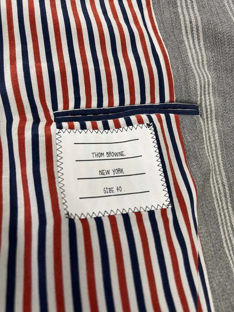 Thom Browne Grey Striped Wool Blazer by Thom Browne-dmc Size US M / EU 48-50 / 2 - 5 Thumbnail