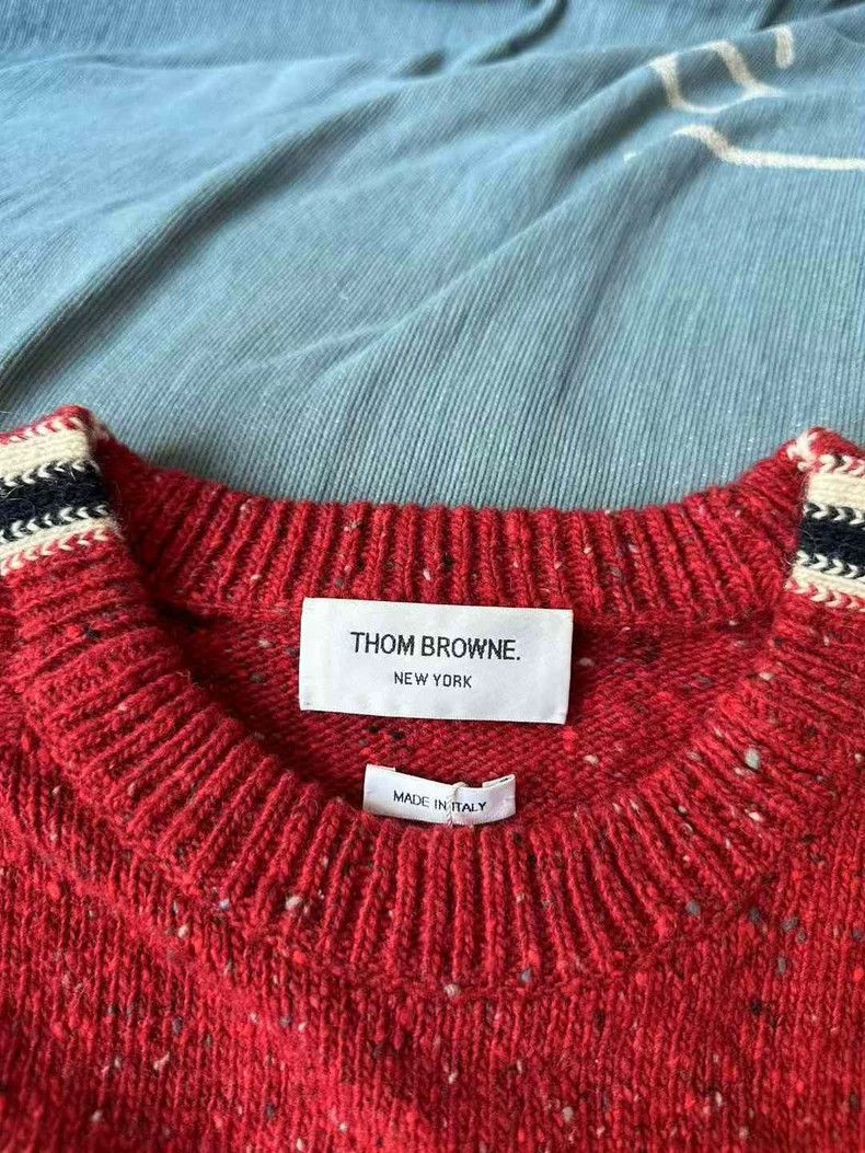 Thom Browne Thom Browne Striped Sweater in Red-dmc Size US M / EU 48-50 / 2 - 3 Thumbnail