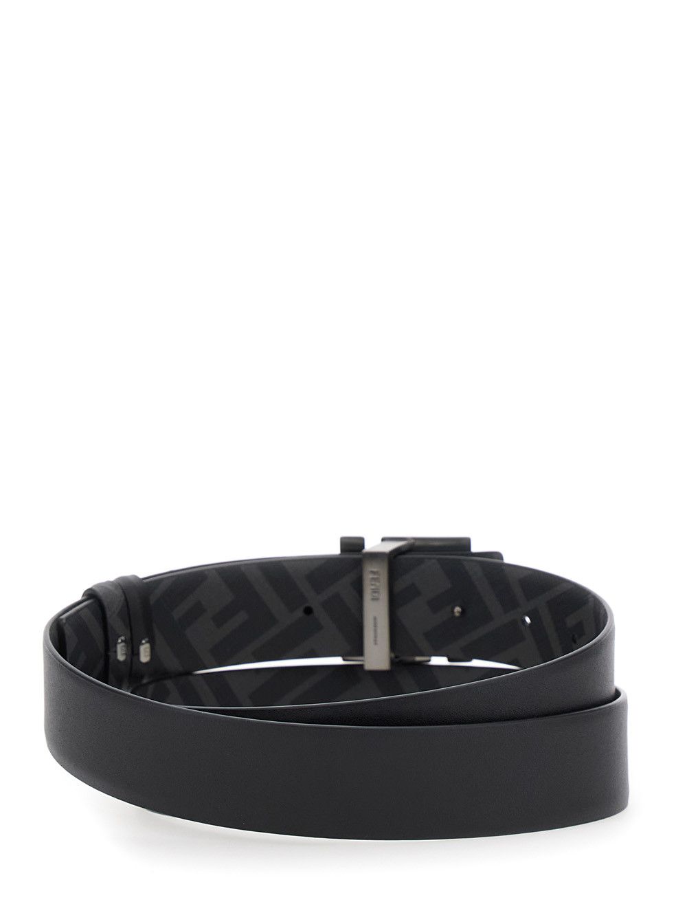 Fendi Black Reversible Belt with FF Buckle in Leather for Men Size ONE SIZE - 3 Thumbnail