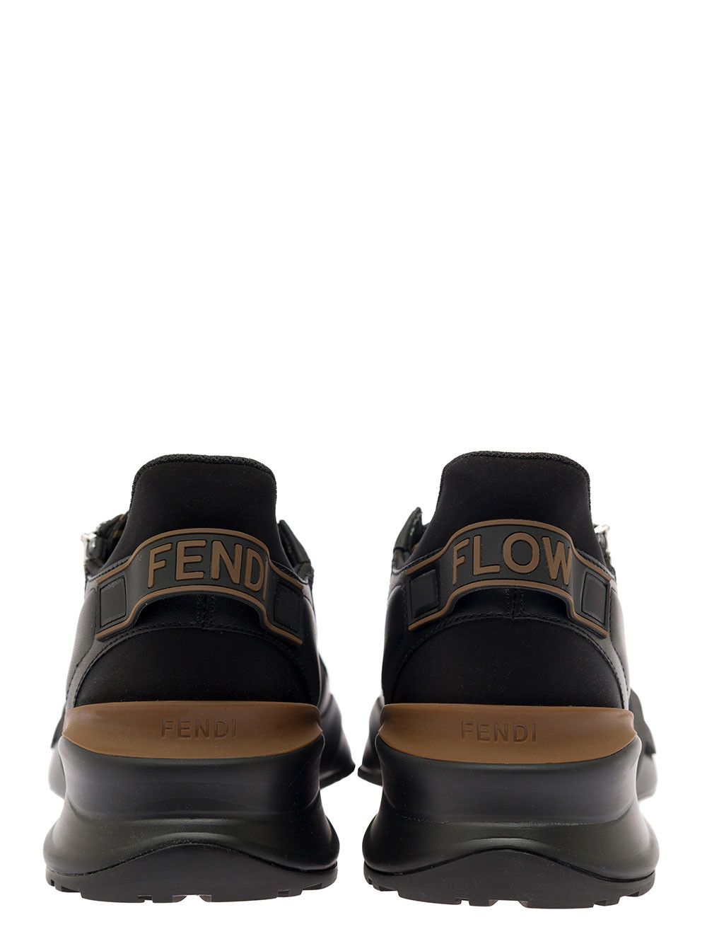 Fendi 'Fendi Flow' Black Low Sneakers with Diagonal F Detail in Fabric Man Size US 6 / EU 39 - 5 Thumbnail