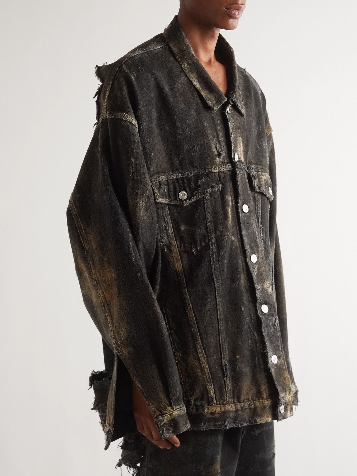 Oversized Distressed Denim Jacket