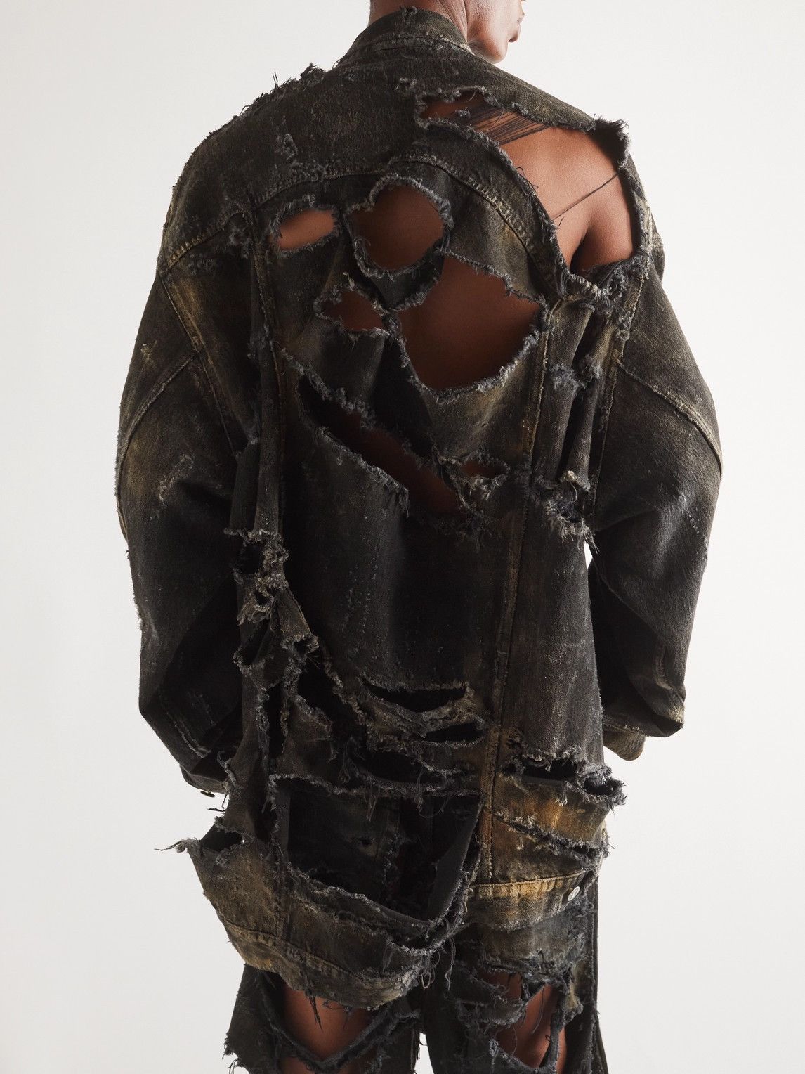 Oversized Distressed Denim Jacket