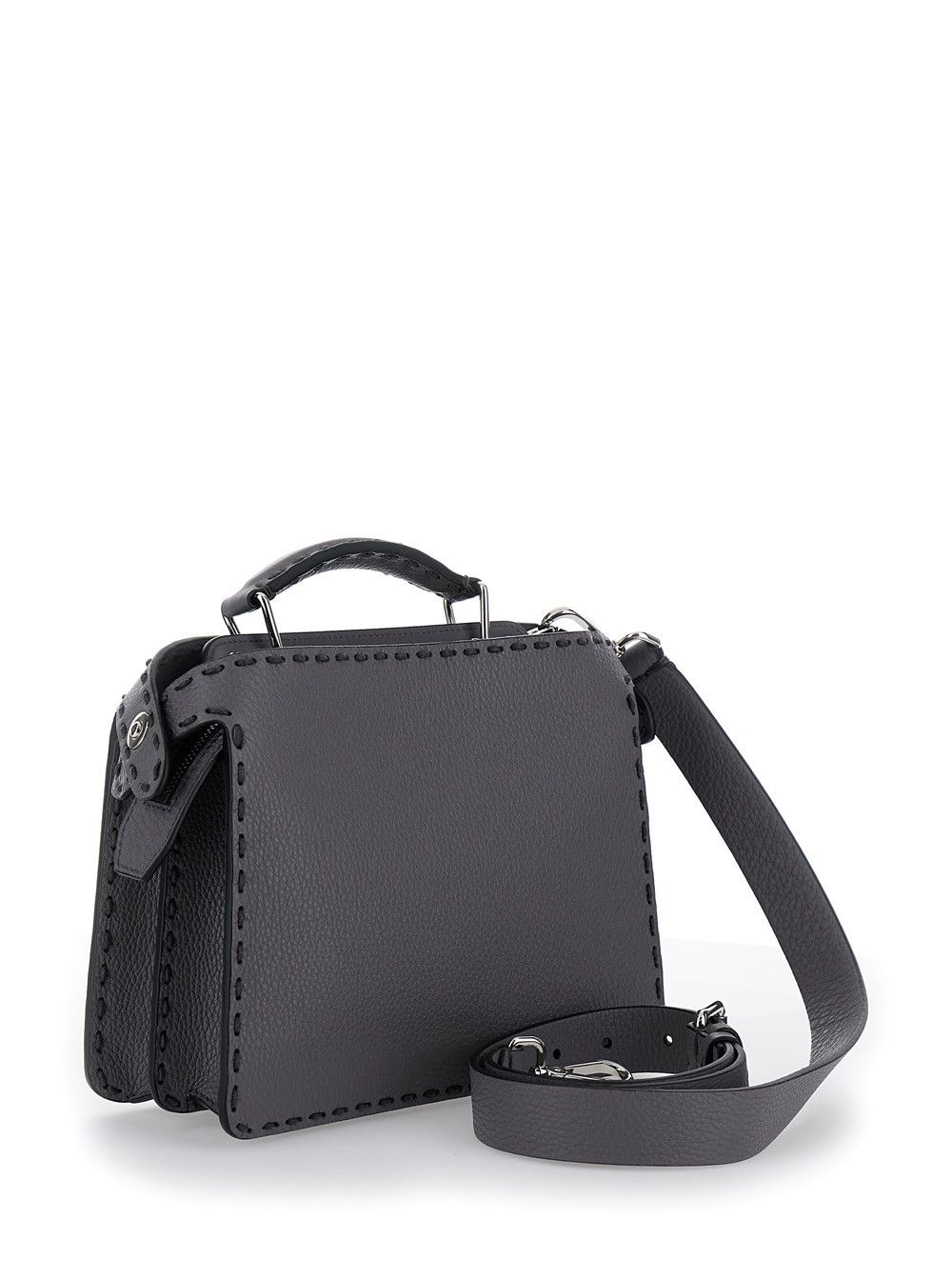 Fendi 'Peekaboo ISeeU Small' Grey Handbag with Macro Top-Stitching in Leather Man Size ONE SIZE - 3 Thumbnail