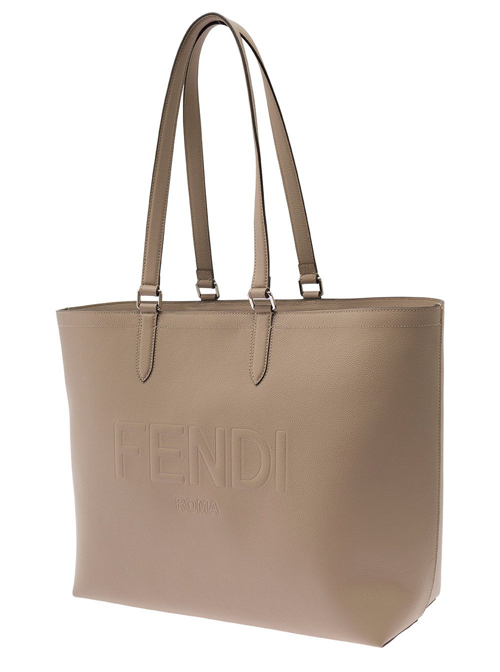 Fendi Beige Tote Bag with Embossed Logo in Leather Man Size ONE SIZE - 2 Thumbnail