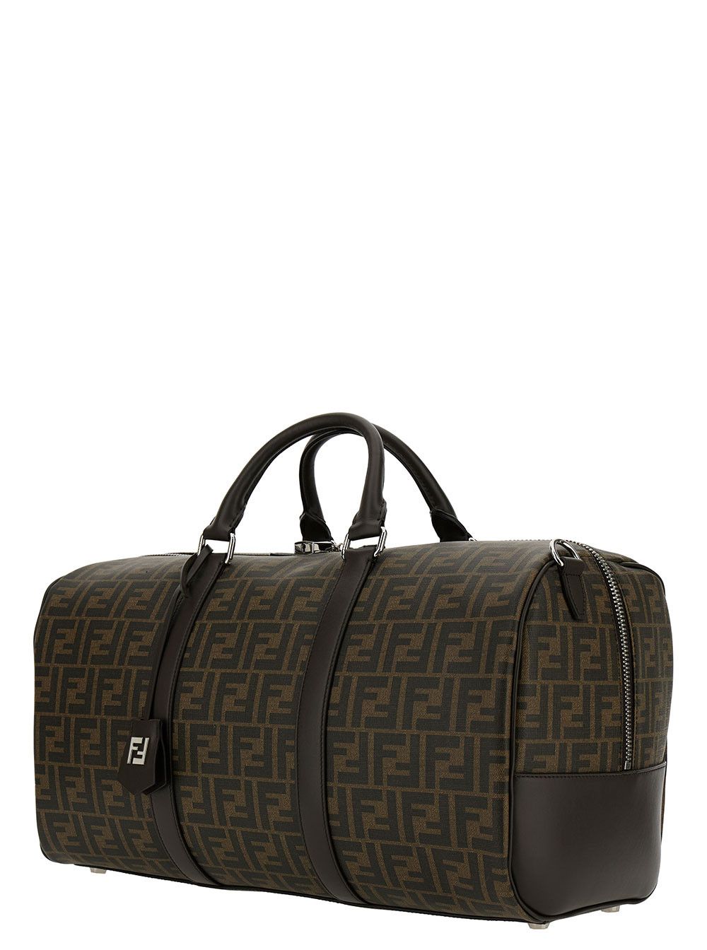 Fendi Brown Suitcase with All-Over FF Motif and FF Plate on the Front in Fabric for Men Size US M / EU 48-50 / 2 - 2 Thumbnail