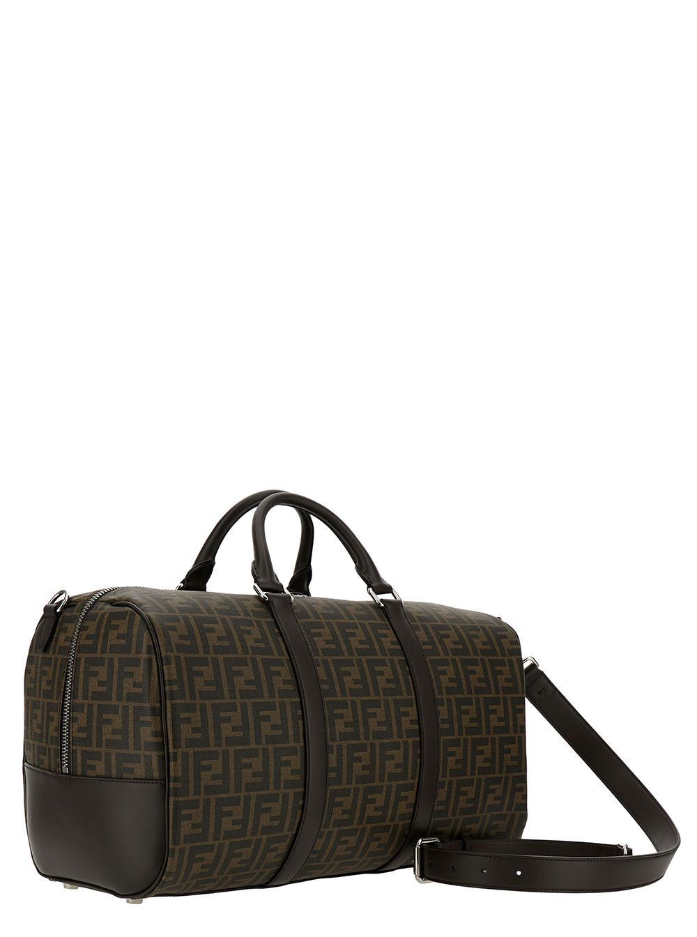 Fendi Brown Suitcase with All-Over FF Motif and FF Plate on the Front in Fabric for Men Size US M / EU 48-50 / 2 - 3 Thumbnail
