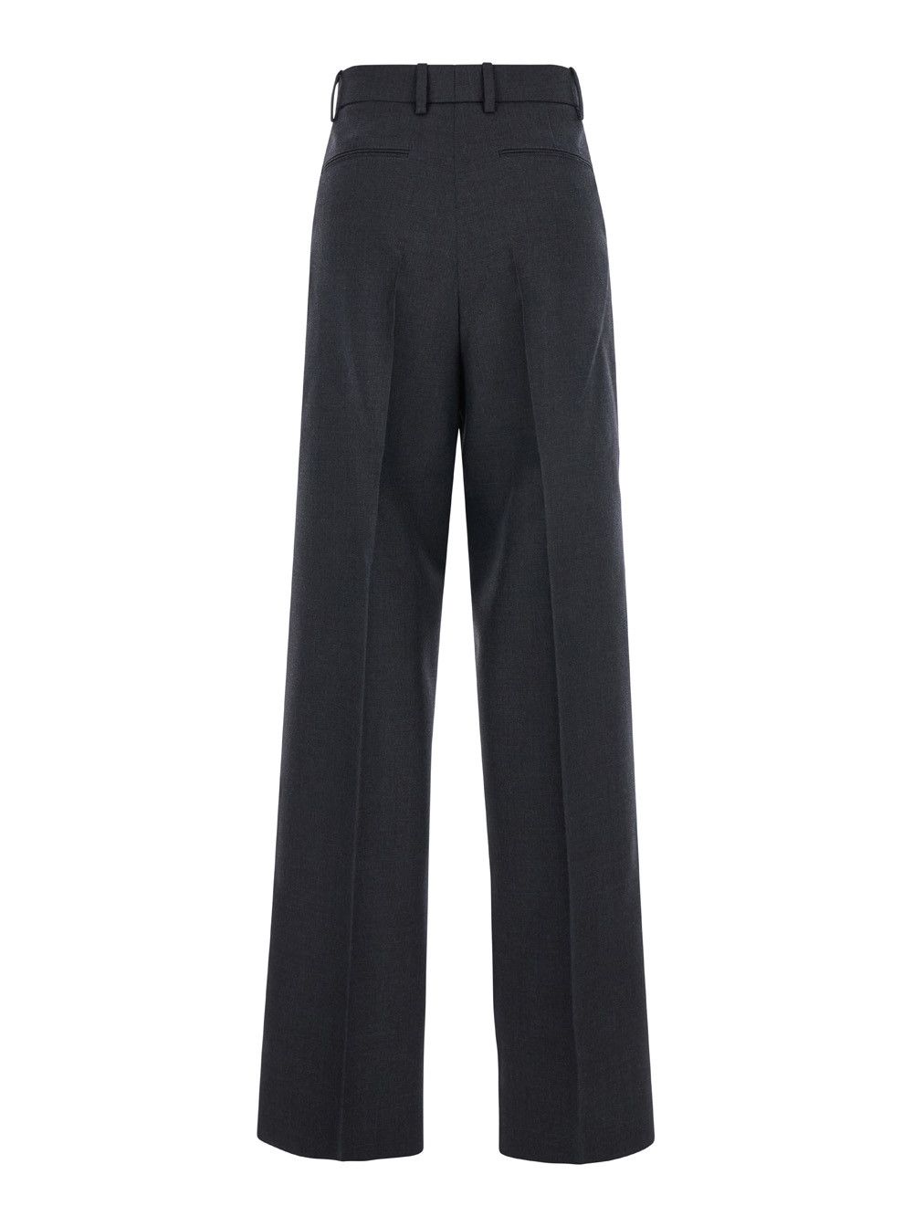 Gucci Grey Pants with Logo Lettering Detail on the Waist in Wool Woman Size 28" / US 6 / IT 42 - 2 Thumbnail