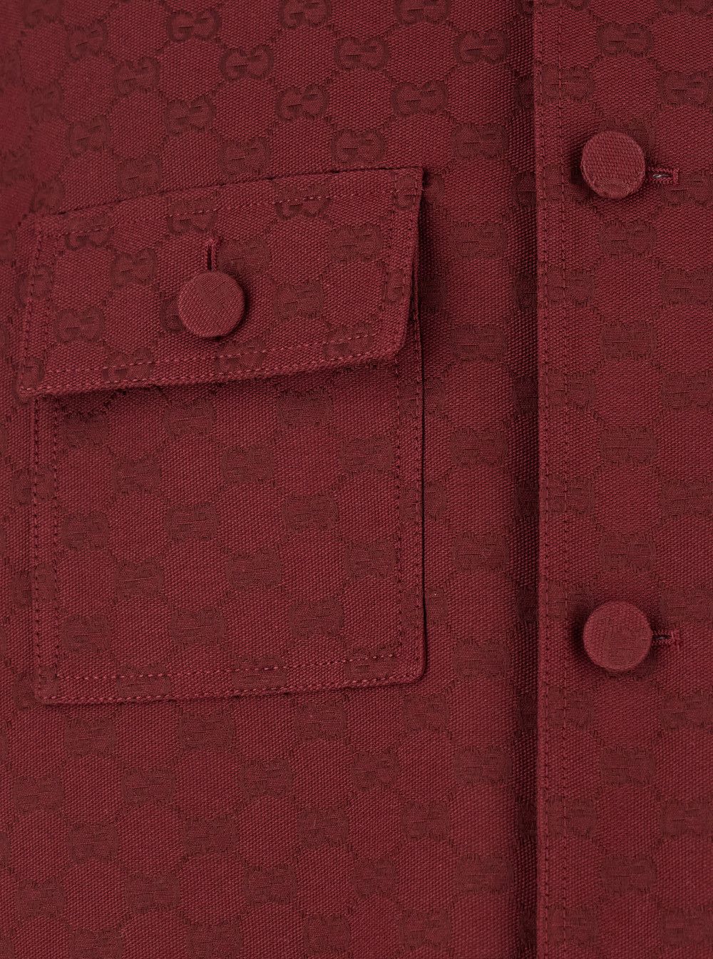 Gucci Bordeaux Jacket with All-Over GG Motif in Cotton Blend Man Size US M / EU 48-50 / 2 - 3 Thumbnail