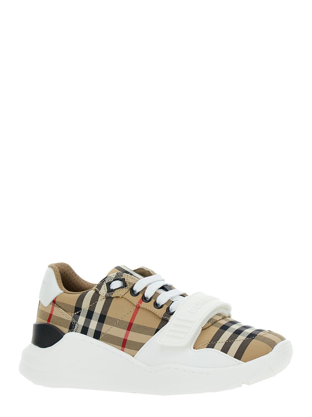 Burberry Beige Low Top Sneakers with Check Motif in Canvas Woman Size US 6 / IT 36 - 2 Thumbnail