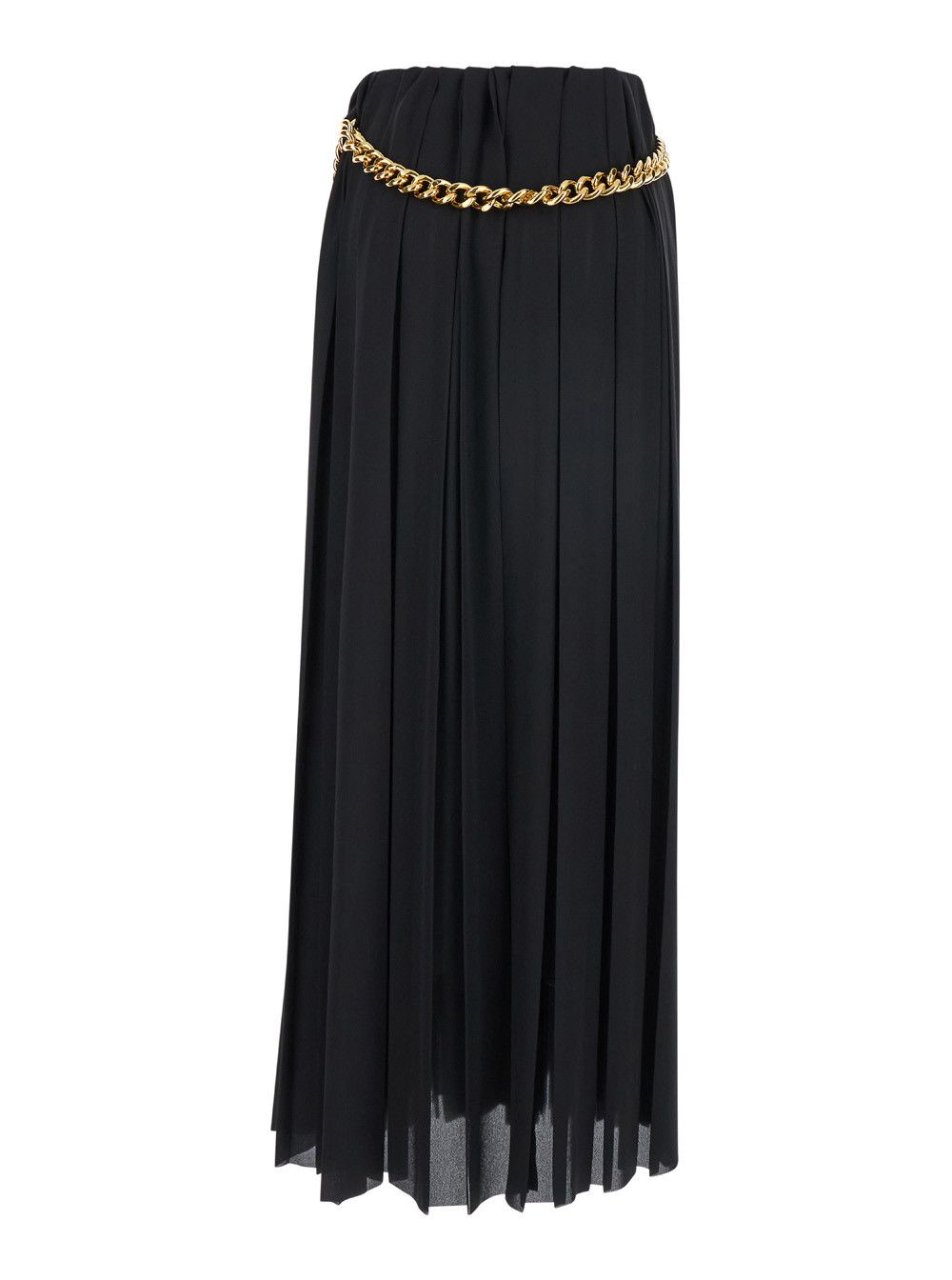 Balenciaga Black Long Pleaded Skirt with Belt in Tech Fabric Woman Size 28" / US 6 / IT 42 - 2 Thumbnail