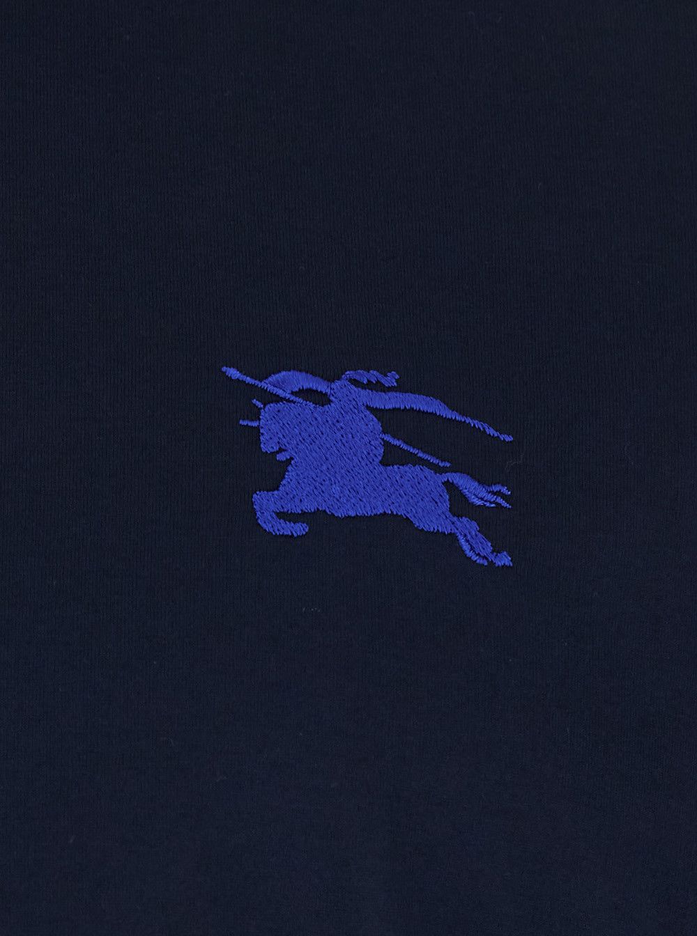 Burberry Blue T-Shirt with EKS Logo Embroidered on the Front