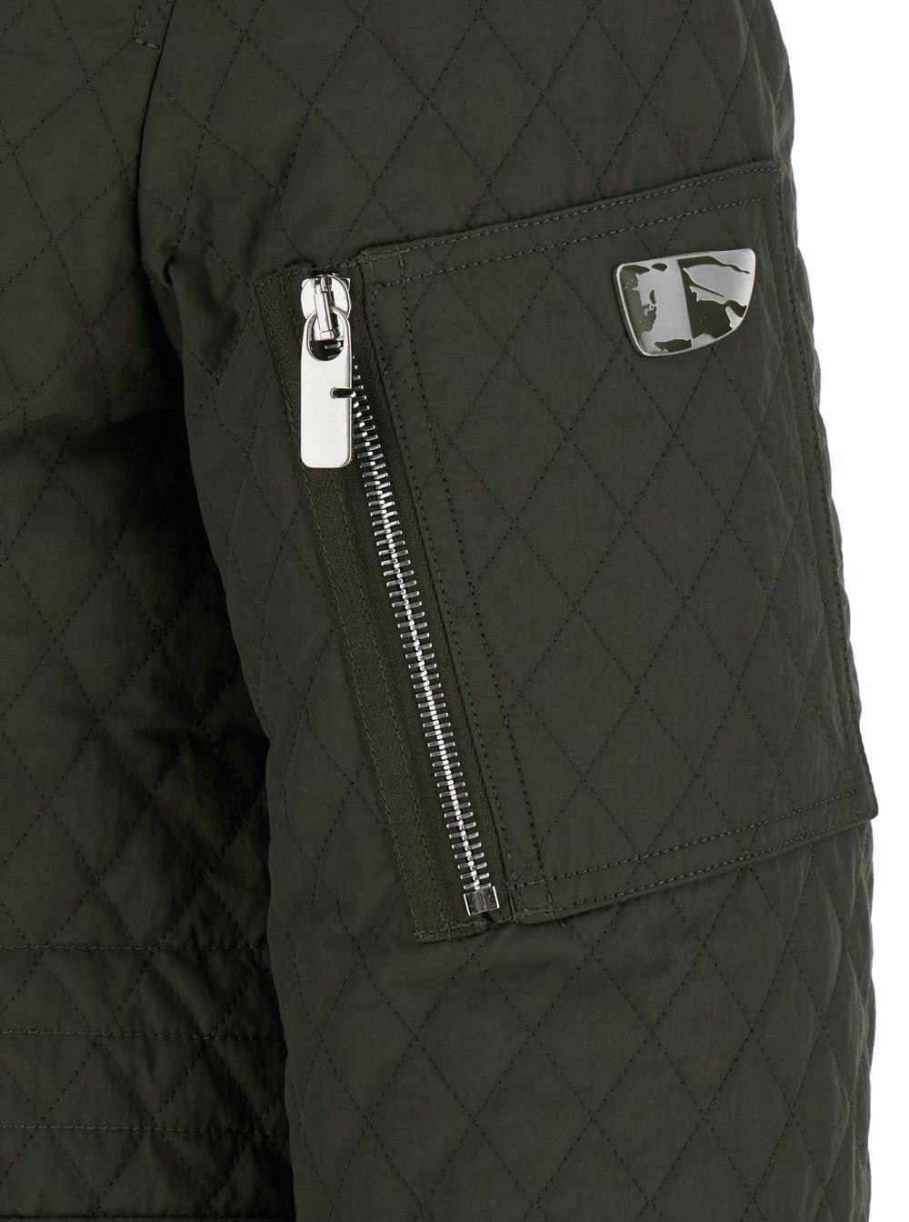 Burberry Green Quilted Jacket with EKD Logo Detail in Cotton Blend Woman Size XS / US 0-2 / IT 36-38 - 3 Thumbnail