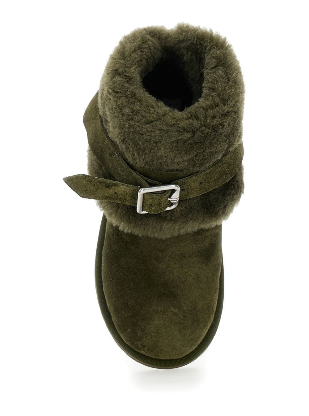 Burberry 'Snug' Green Ankle Boots with Strap in Suede and Shearling Woman Size US 6 / IT 36 - 4 Thumbnail