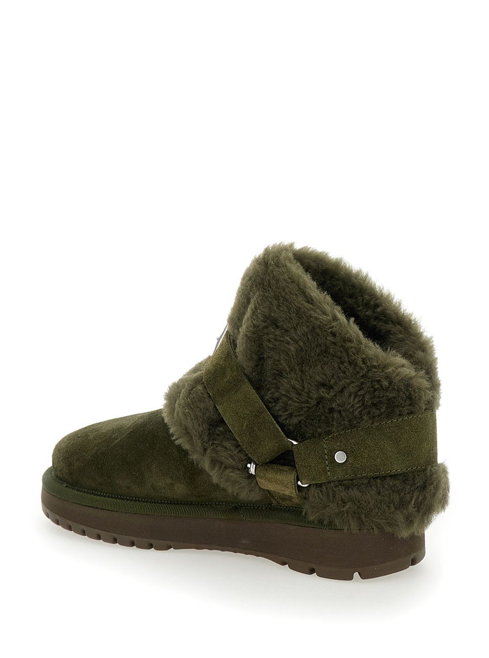 Burberry 'Snug' Green Ankle Boots with Strap in Suede and Shearling Woman Size US 6 / IT 36 - 3 Thumbnail