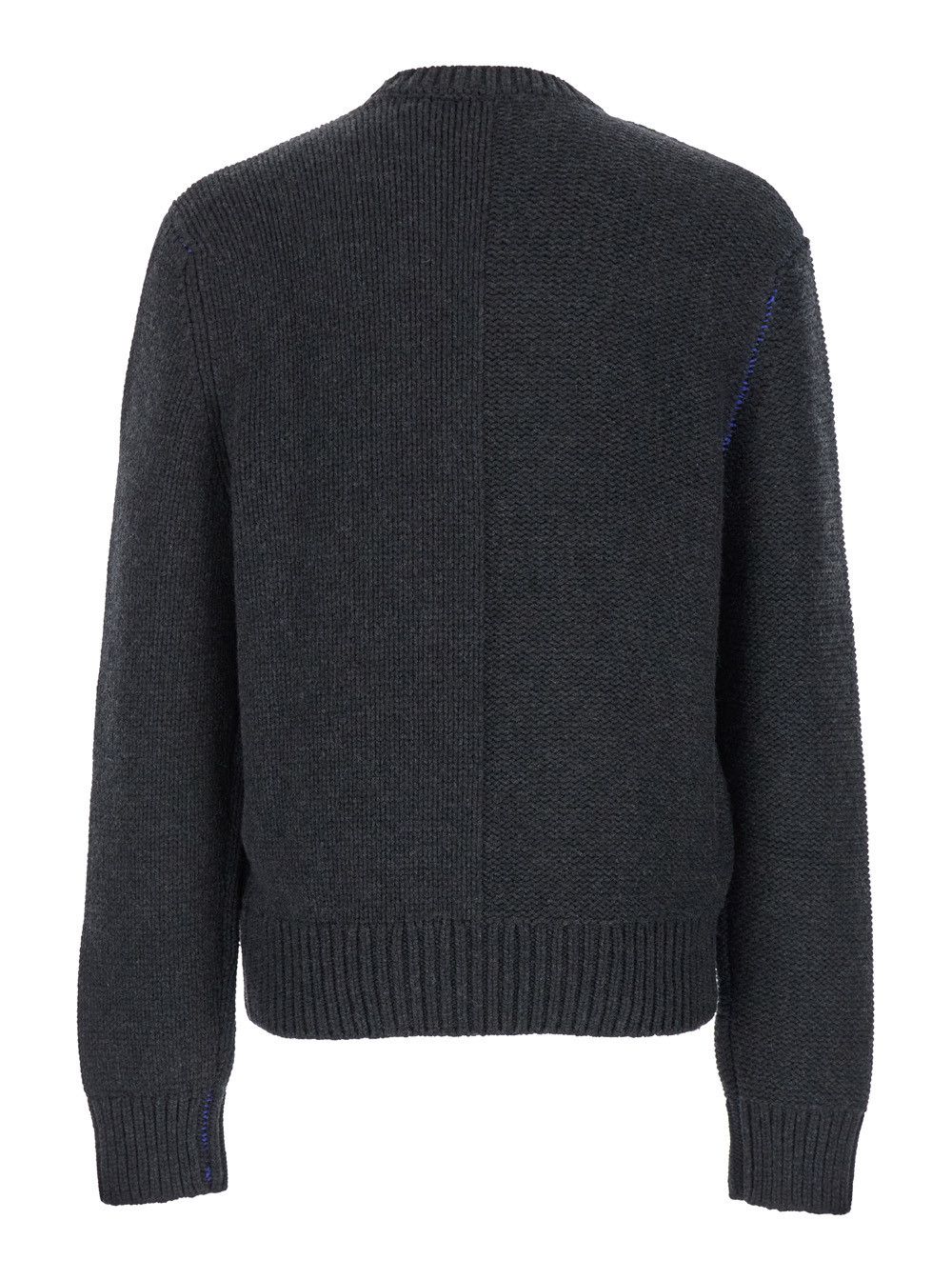 Burberry Grey Sweater with Equestrian Knight Jacquard Motif in Cashmere Man Size US M / EU 48-50 / 2 - 2 Thumbnail