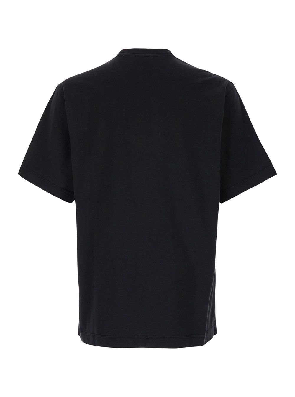 Burberry Black Boxy T-Shiirt with Tonal Equestrian Knight Embroidery in Cotton Man Size US M / EU 48-50 / 2 - 2 Thumbnail