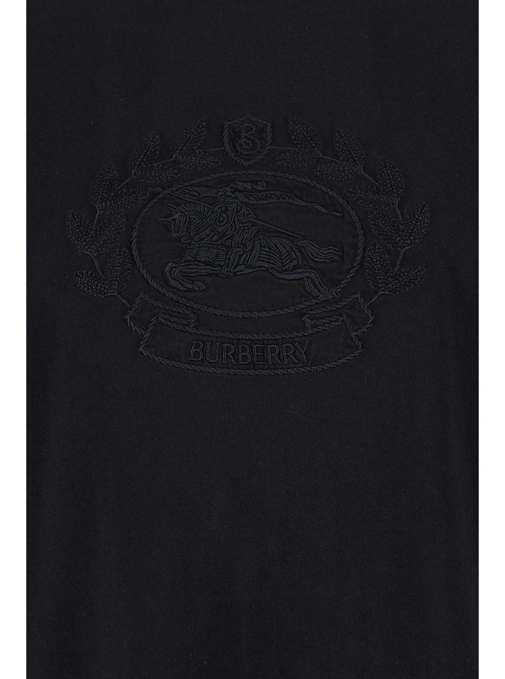 Burberry Black Boxy T-Shiirt with Tonal Equestrian Knight Embroidery in Cotton Man Size US M / EU 48-50 / 2 - 3 Thumbnail