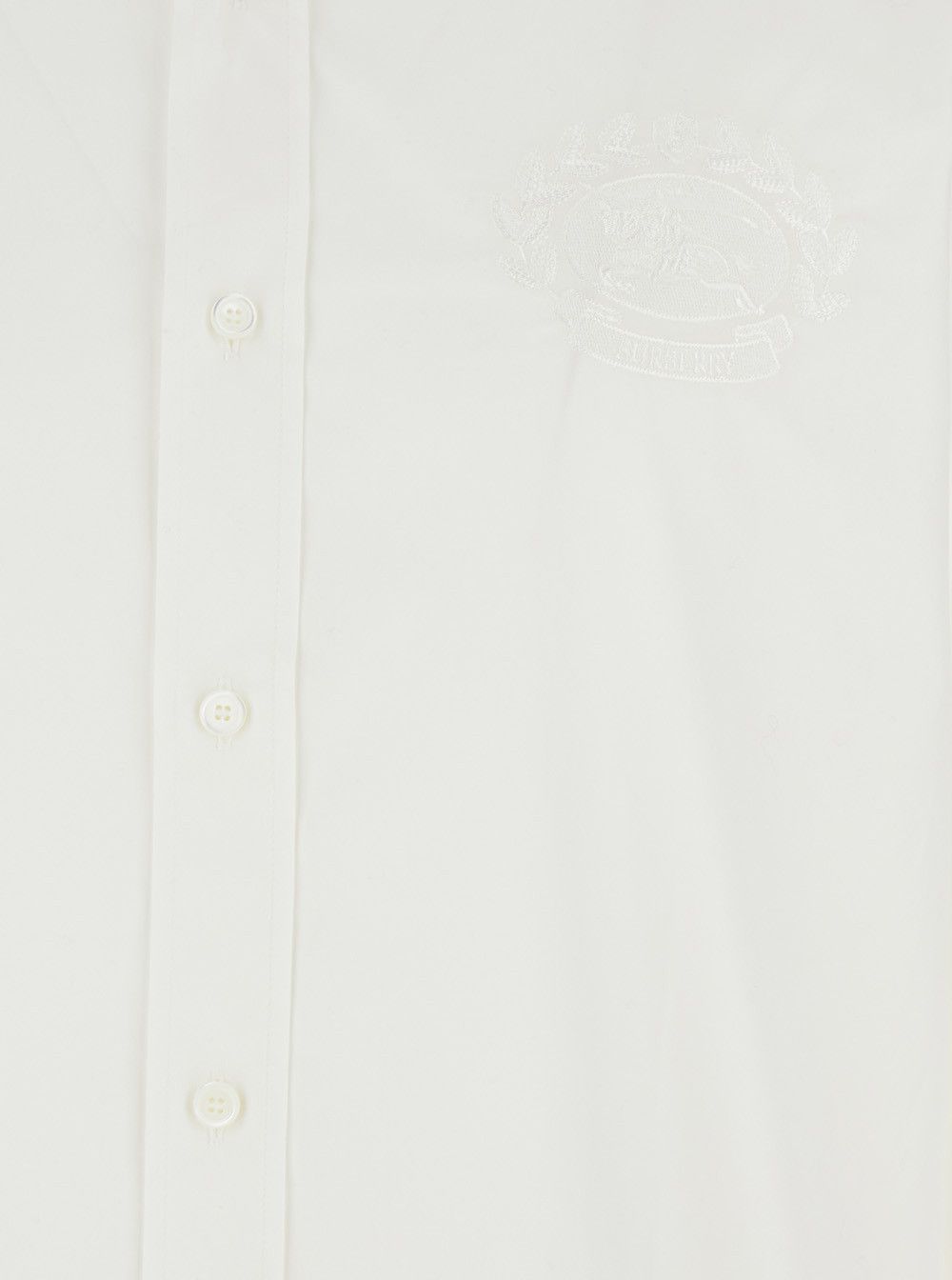 Burberry White Shirt with Classic Collar and Embroidered Logo on the Front in Cotton Man Size US XXS / EU 40 - 3 Thumbnail