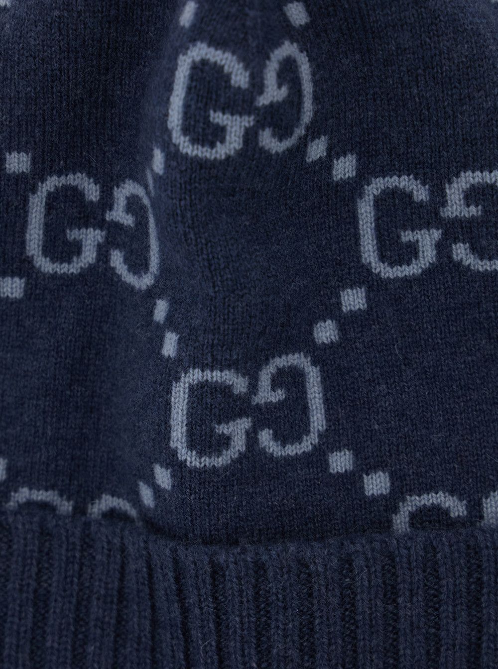 Gucci Hat "GG All-Over" Blue with Cashmere Cuff for Men Size ONE SIZE - 3 Thumbnail