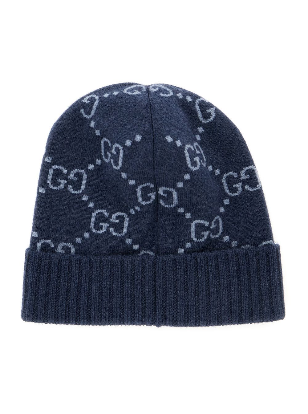Gucci Hat "GG All-Over" Blue with Cashmere Cuff for Men Size ONE SIZE - 2 Thumbnail