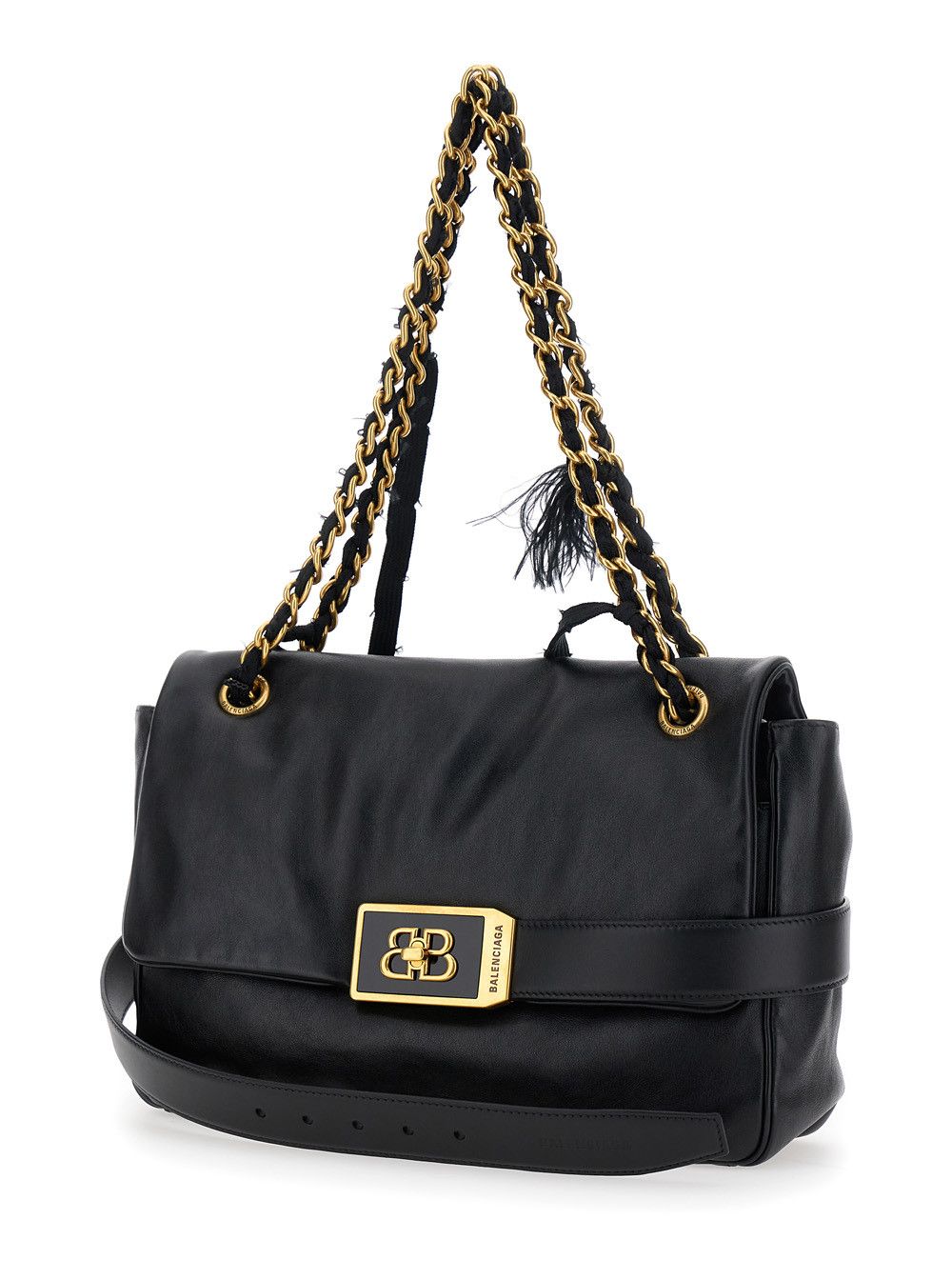 Balenciaga 'Modu Flap' Black Crossbody Bag with Logo Plaque on the Front in Leather Woman Size ONE SIZE - 2 Thumbnail