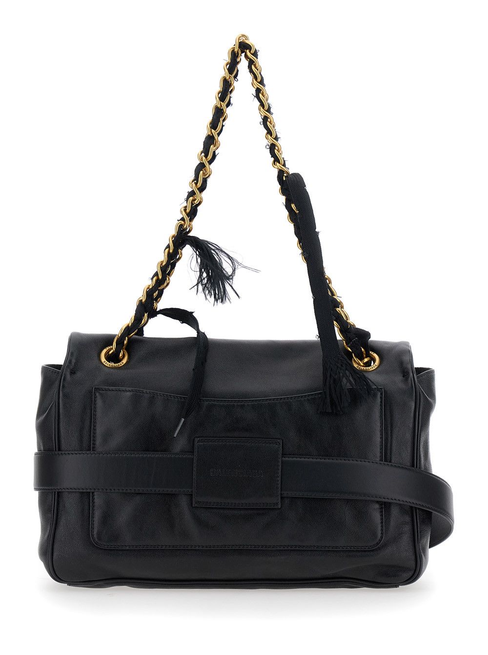 Balenciaga 'Modu Flap' Black Crossbody Bag with Logo Plaque on the Front in Leather Woman Size ONE SIZE - 4 Thumbnail