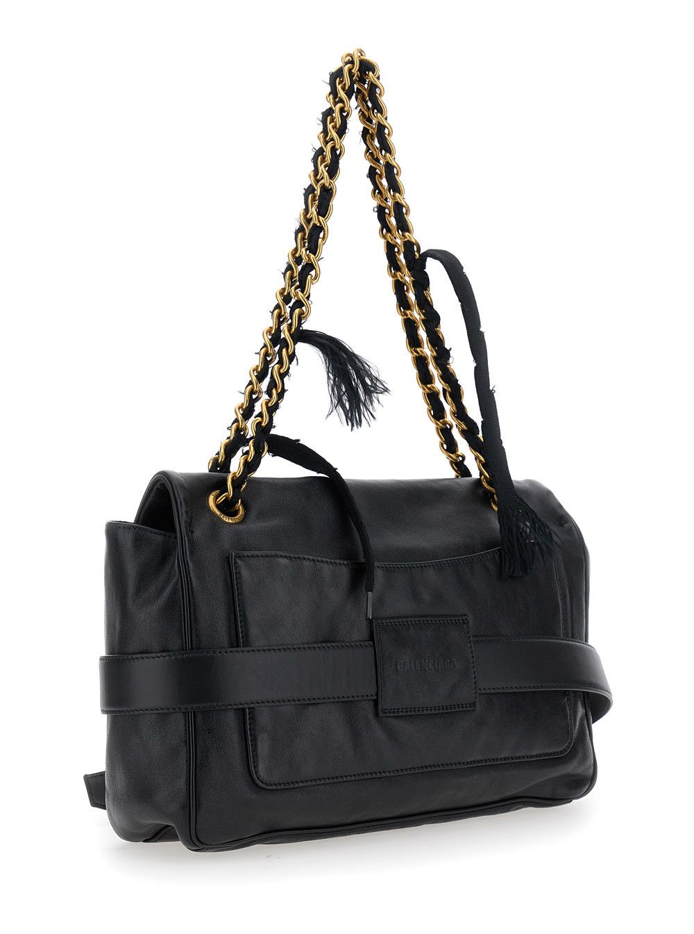 Balenciaga 'Modu Flap' Black Crossbody Bag with Logo Plaque on the Front in Leather Woman Size ONE SIZE - 3 Thumbnail