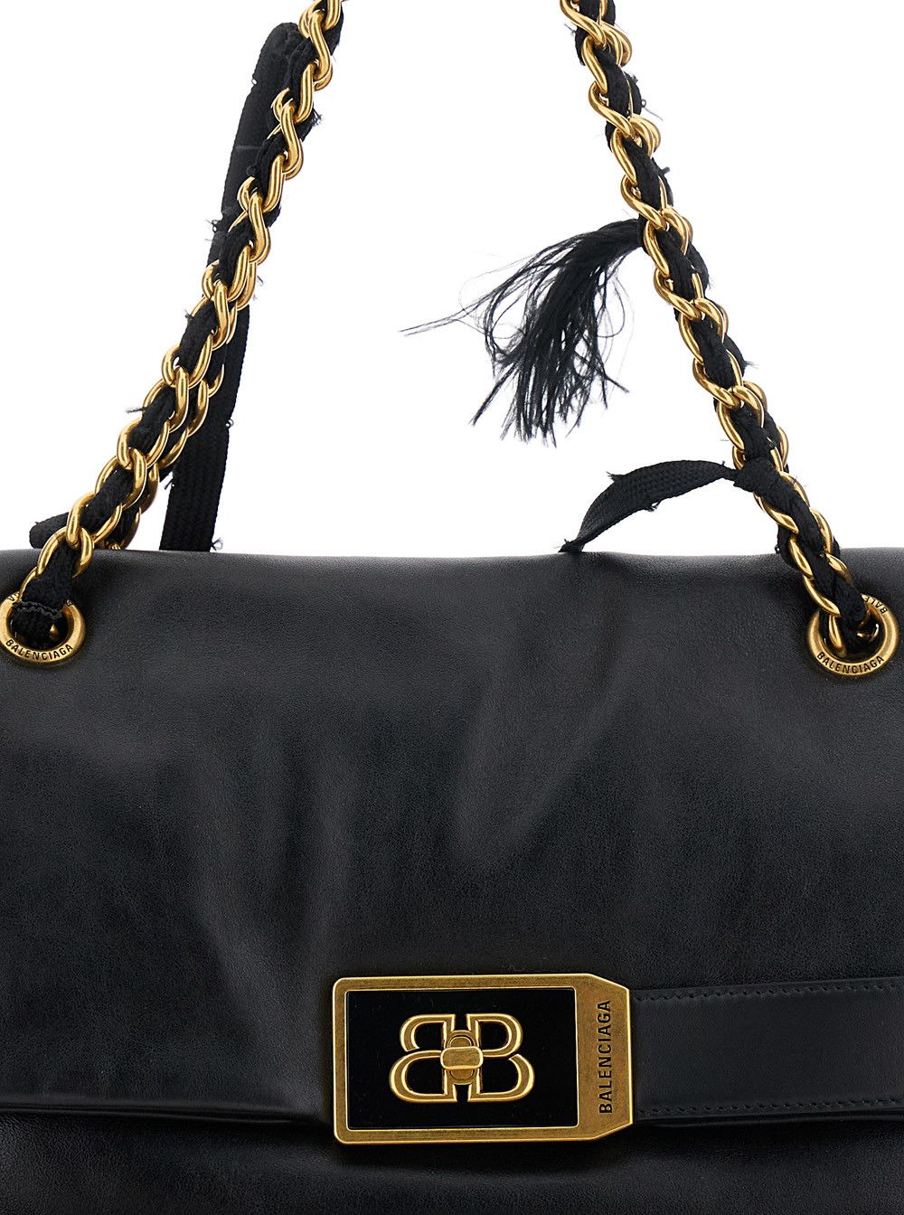 Balenciaga 'Modu Flap' Black Crossbody Bag with Logo Plaque on the Front in Leather Woman Size ONE SIZE - 5 Thumbnail