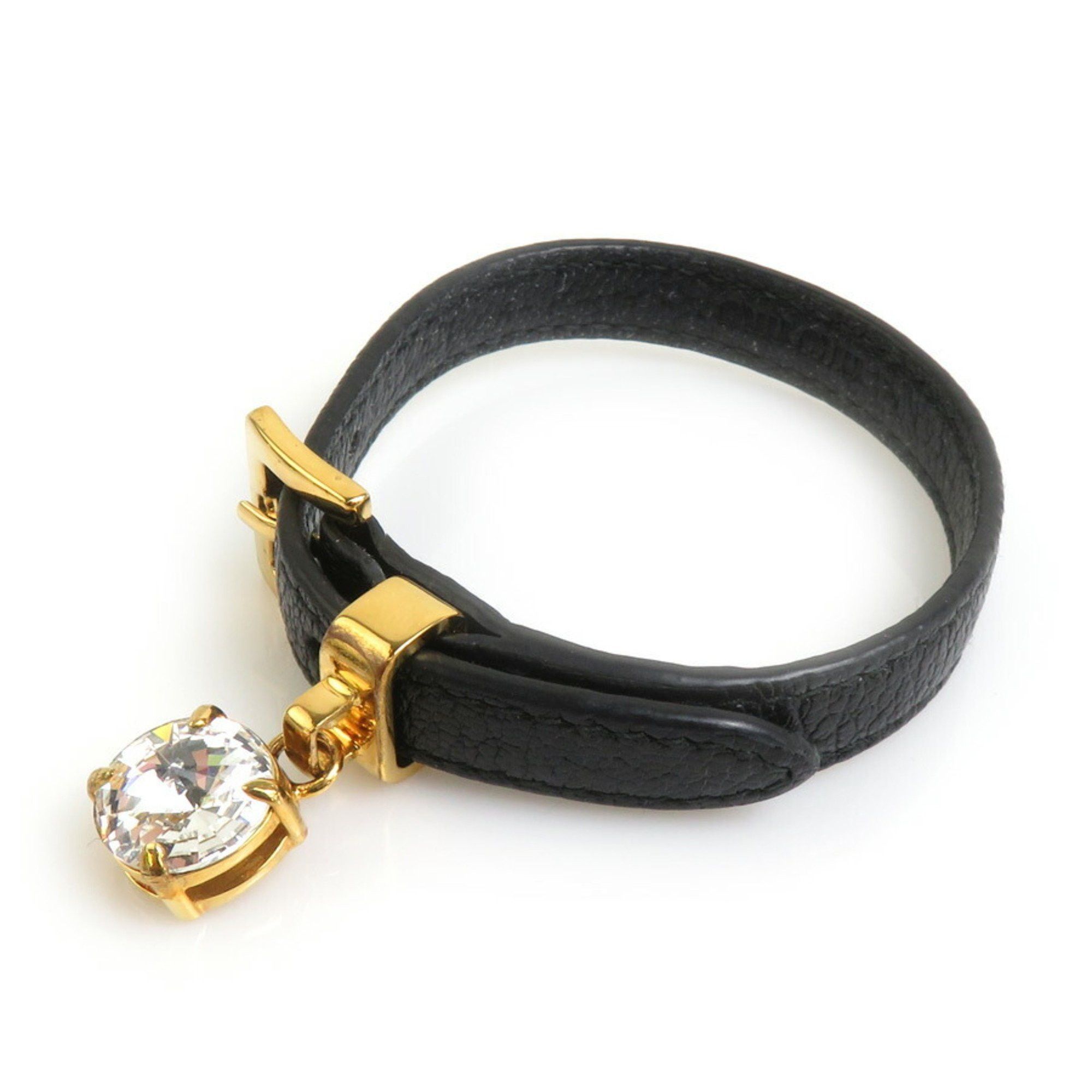 Miu Miu Miu MIUMIU Bracelet Leather Stone Bijou Black Women's 55961m Size ONE SIZE - 2 Thumbnail
