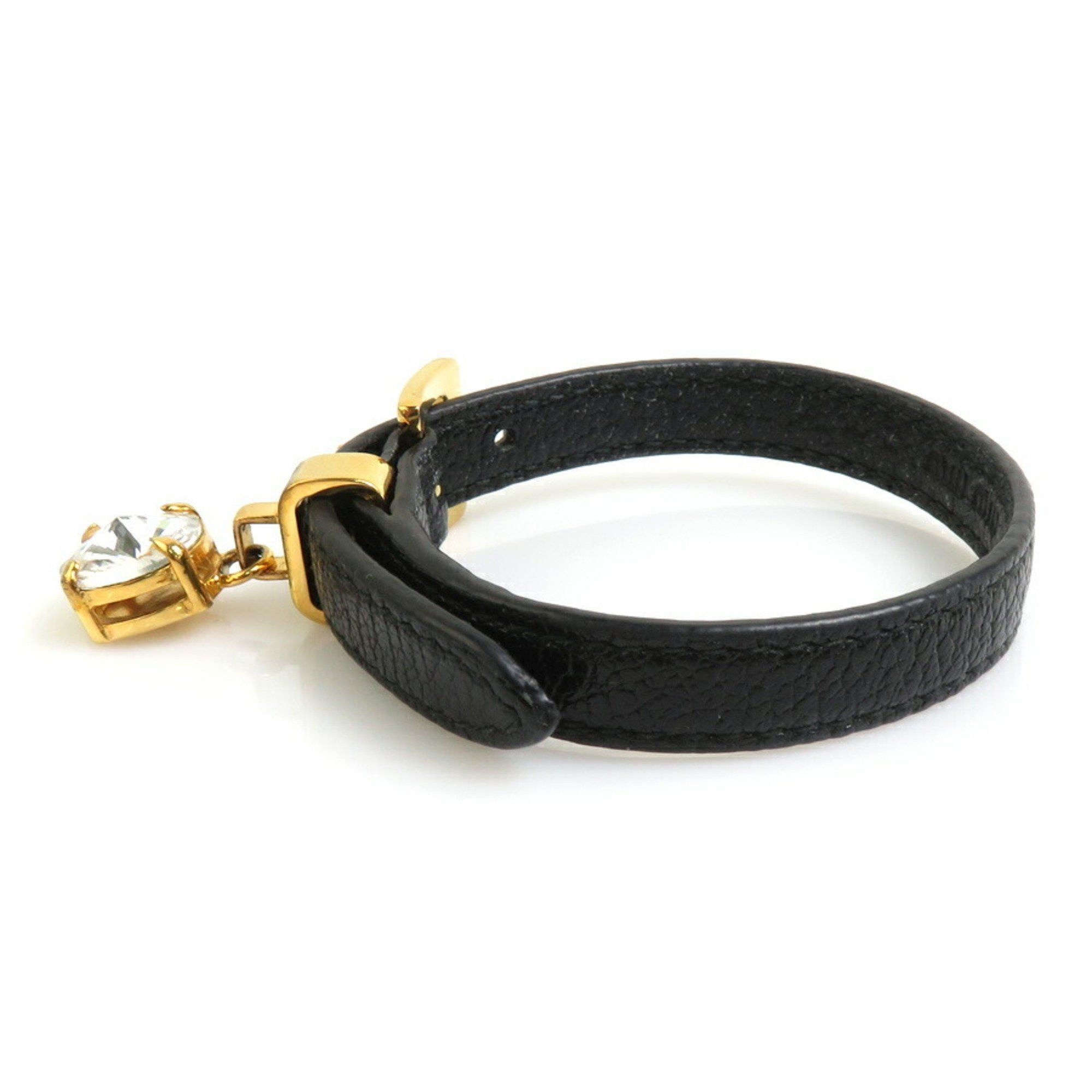 Miu Miu Miu MIUMIU Bracelet Leather Stone Bijou Black Women's 55961m Size ONE SIZE - 3 Thumbnail