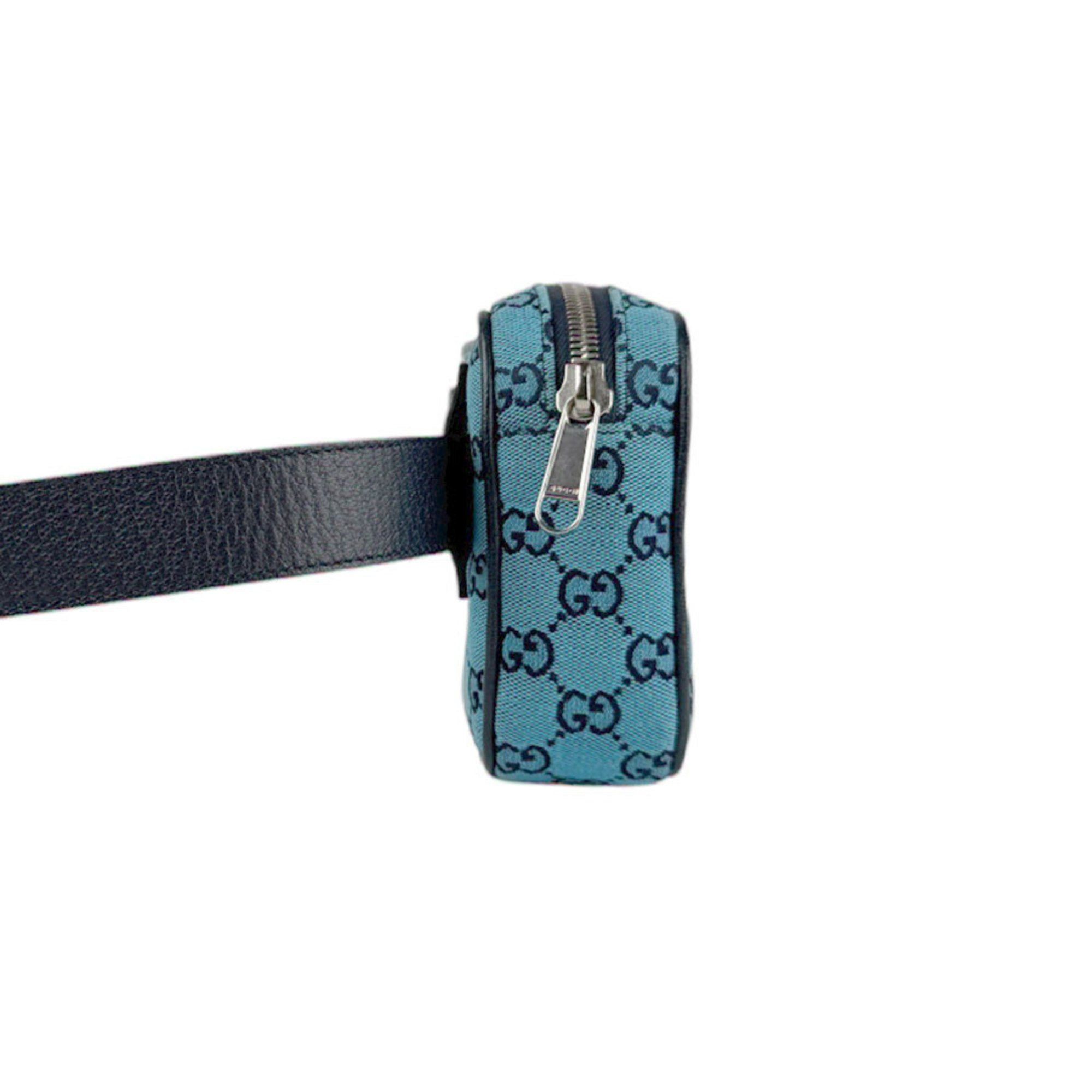 Gucci GUCCI Waist bag Belt GG canvas Leather Blue Navy Silver Men's 658657 z4204 Size ONE SIZE - 2 Thumbnail