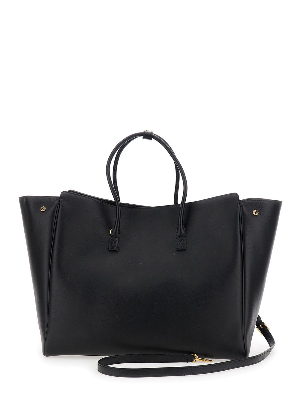 Balenciaga 'Hampton Medium' Black Handbag with Embossed Logo on the Front and Removable Key Ring in Leather Woman Size ONE SIZE - 4 Thumbnail