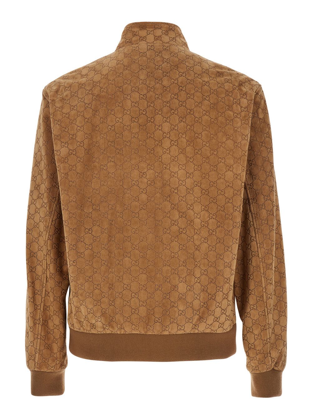 Gucci Brown Jacket with All-Over Embossed GG Motif and Collar with Buttons in Suede Man Size US L / EU 52-54 / 3 - 2 Thumbnail